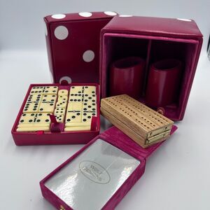 WOLF Designs Red Leather-Look Game Set